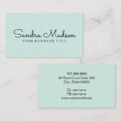 ミニマルシンプルプロフェッショナルタイポグラフィミント 名刺 (正面/裏面)