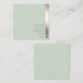 ミニマルシンプルプロフェッショナルネオミント金ゴールド スクエア名刺 (正面/裏面)