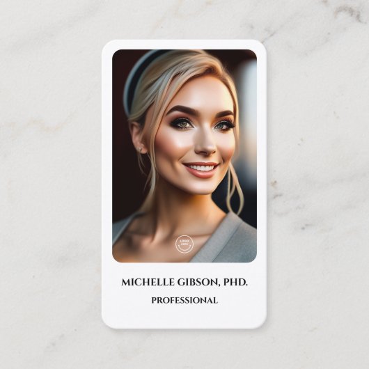 ミニマルシンプルプロフェッショナルフォトロゴ白 名刺 (正面)