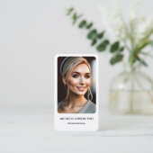 ミニマルシンプルプロフェッショナルフォトロゴ白 名刺 (スタンド正面)