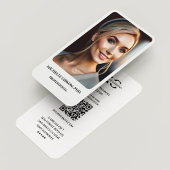 ミニマルシンプルプロフェッショナルフォトロゴ白 名刺