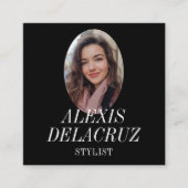 ミニマルシンプルプロフェッショナル写真モダン スクエア名刺 (正面)