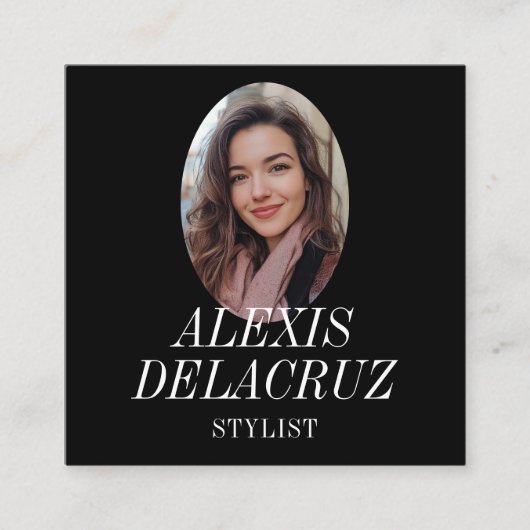 ミニマルシンプルプロフェッショナル写真モダン スクエア名刺 (正面)