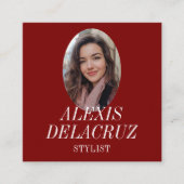 ミニマルシンプルプロフェッショナル写真モダン スクエア名刺 (正面)