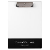 ミニマルシンプルプロフェッショナル白黒モダン クリップボード (正面)