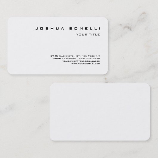 ミニマルシンプルプロフェッショナル白黒 名刺 (正面/裏面)