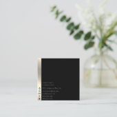 ミニマルシンプルプロフェッショナル金ゴールドブラック スクエア名刺 (スタンド正面)