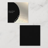 ミニマルシンプルプロフェッショナル金ゴールド幾何学的 スクエア名刺 (正面/裏面)