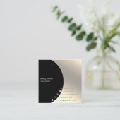 ミニマルシンプルプロフェッショナル金ゴールド幾何学的 スクエア名刺 (スタンド正面)