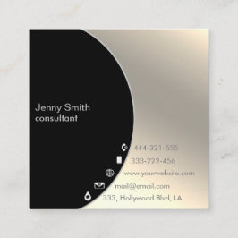 ミニマルシンプルプロフェッショナル金ゴールド幾何学的 スクエア名刺