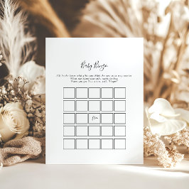 ミニマルシンプルベビービンゴシャワーゲーム