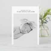 ミニマルシンプルベビー誕生のお知らせカード 案内状 (スタンド正面)