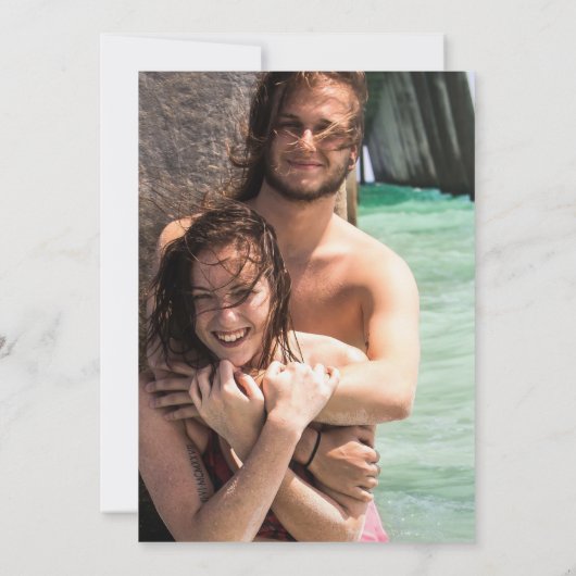 ミニマルシンプルムのアクアインクストライプストローク 招待状 (裏面)