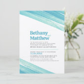 ミニマルシンプルムのアクアインクストライプストローク 招待状 (スタンド正面)