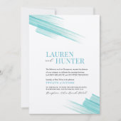 ミニマルシンプルムのアクアインクストローク線 招待状 (正面)