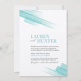 ミニマルシンプルムのアクアインクストローク線 招待状