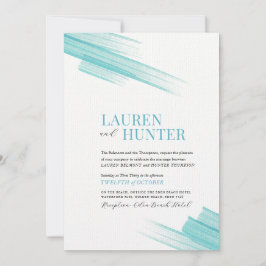 ミニマルシンプルムのアクアインクストローク線 招待状