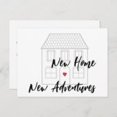 ミニマルシンプルムの新しいホームスクリプト移動 案内ポストカード (正面/裏面)