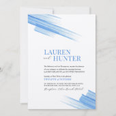 ミニマルシンプルムの青いインクストローク線 招待状 (正面)