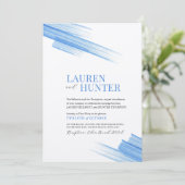 ミニマルシンプルムの青いインクストローク線 招待状 (スタンド正面)