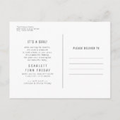 ミニマルシンプルム新生児到着発表 ポストカード (裏面)