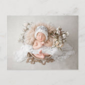 ミニマルシンプルム新生児到着発表 ポストカード (正面)