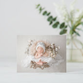 ミニマルシンプルム新生児到着発表 ポストカード (スタンド正面)