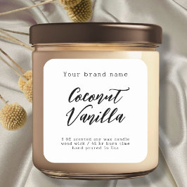 ミニマルシンプルム白キャンドルラベル スクエアシール