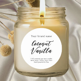 ミニマルシンプルム白キャンドルラベル ラウンドシール