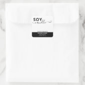 ミニマルシンプルム白黒スクリプト大豆キャンドル スクエアシール (バッグ)