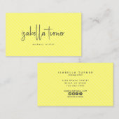 ミニマルシンプルメイクアップアーティスト美しいイエローストライプ 名刺 (正面/裏面)