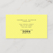 ミニマルシンプルメイクアップアーティスト美しいイエローストライプ 名刺 (裏面)