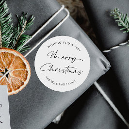 ミニマルシンプルメリークリスマスホリデー ラウンドシール