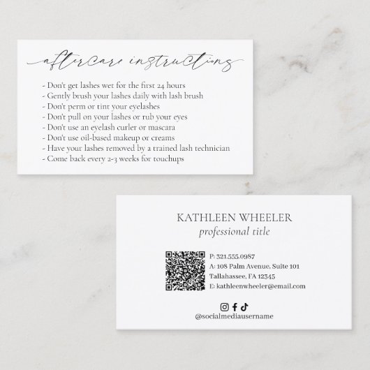 ミニマルシンプルモダンアフターエレガントケア 名刺 (正面/裏面)