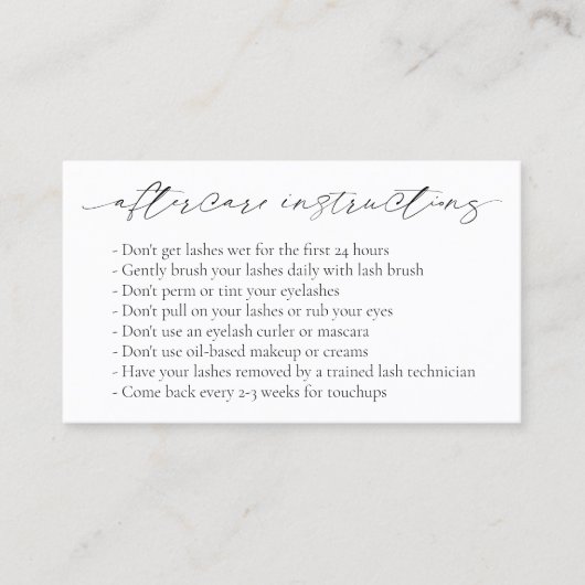 ミニマルシンプルモダンアフターエレガントケア 名刺 (正面)