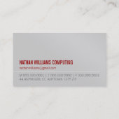 ミニマルシンプルモダンクールイニシャル銀グレー 名刺 (裏面)