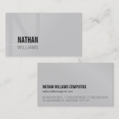 ミニマルシンプルモダンクール黒グレー 名刺 (正面/裏面)