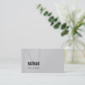 ミニマルシンプルモダンクール黒グレー 名刺 (スタンド正面)