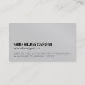 ミニマルシンプルモダンクール黒グレー 名刺 (裏面)