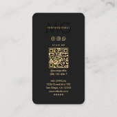 ミニマルシンプルモダンプロフェッショナルブラック 名刺 (裏面)