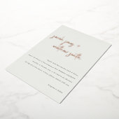 ミニマルシンプルモダン白黒結婚スクリプト 箔招待状 (回転した状態)