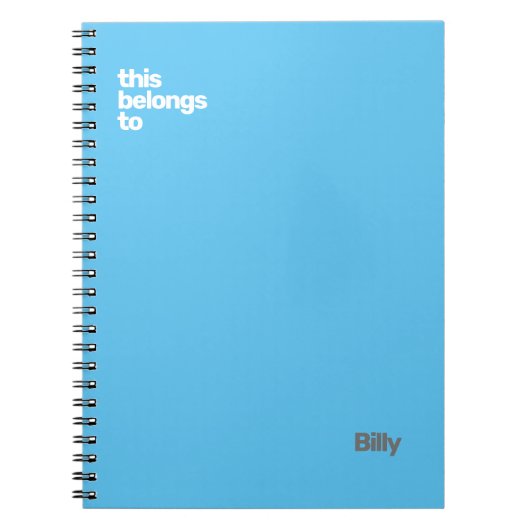 ミニマルシンプルモダン青 ノートブック (正面)