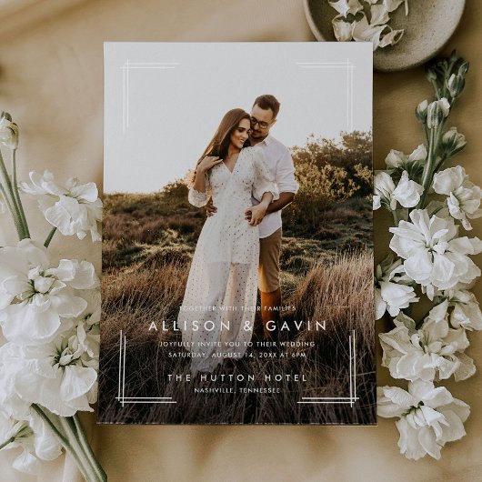 ミニマルシンプルモダンType Two Photo 結婚's 招待状