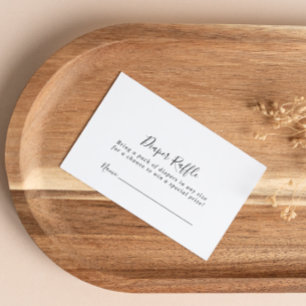 ミニマルシンプルリストおむつラッフルチケット エンクロージャーカード