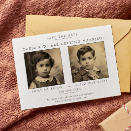 ミニマルシンプルリストと子供時代の写真との セーブザデート