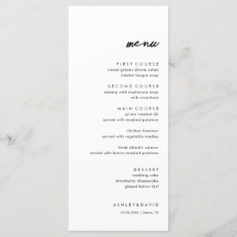 ミニマルシンプルリストと結婚ゲストメニュー メニュー