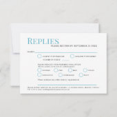 ミニマルシンプルリストのアクアインクミールオ結婚プション 出欠カード (裏面)