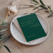 ミニマルシンプルリストのエメラルドグリーンラックス結婚ズ 招待状