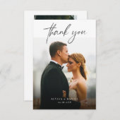 ミニマルシンプルリストのオーバーレイのカスタム結婚式の写真 サンキューカード (正面/裏面)