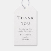 ミニマルシンプルリストのカップル名結婚付きありがとう ギフトタグ (正面)